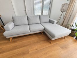 Ecksofa Room05 in Hellgrau gepflegter Zustand