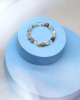 Amazonit und Bergkristall Armband mit Silber
