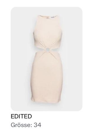 Schickes EDITED Sommerkleid Gr.34 Cut-Out Ring-Detail Beige 