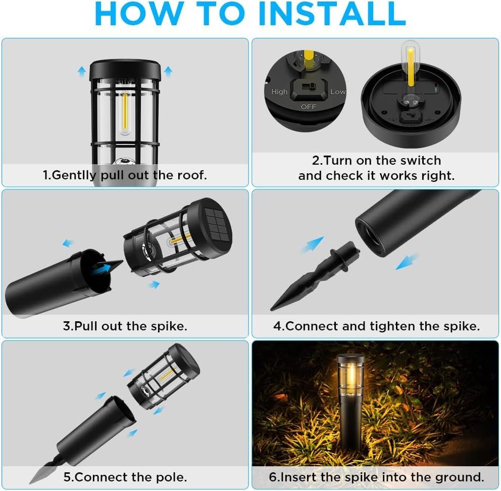 Lampade: Solarlampen - 4 Stück - Warmweiß LED – Nuovo e nell'imballaggio originale da Nuglar venduto da SaleRitter 6