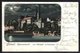 Litho Basel, Teilansicht mit Münster