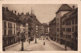 Alte Ansichtskarte Schaffhausen Frohnwaagplatz 1939