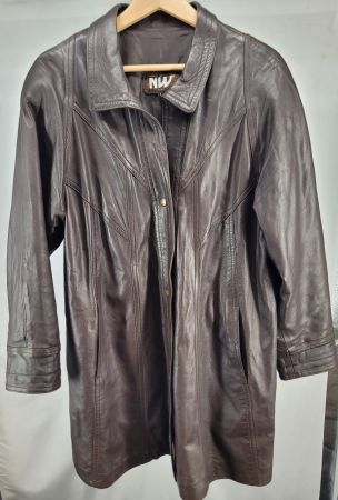 NW veste en cuir brun L