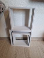 Wandregal Set drei Quadratische Regale Holz weiss
