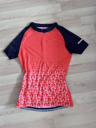 Radtrikot Zimtstern rot mit Sternen Grösse S