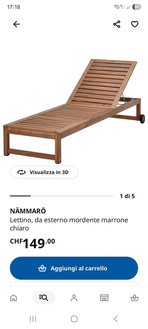 Ikea Liegen & Liegestühle: Sonnenliege Echtholz inklusive Auflage IKEA – Gebraucht aus Watt von fra_tad