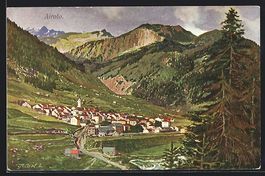 Airolo, Ortsansicht mit den Bergen