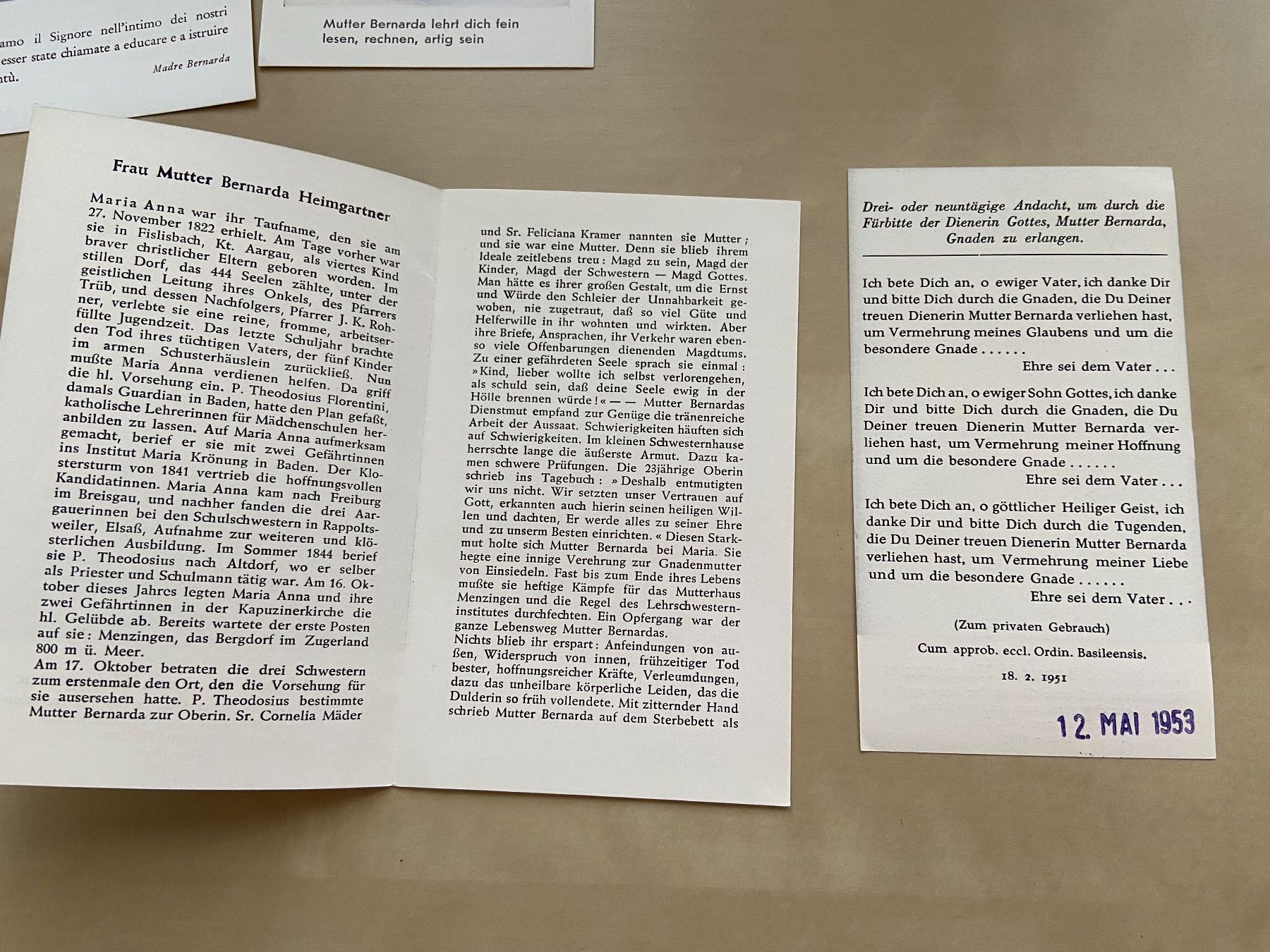 Foto & Immagini: 5 Heiligenbildchen Mutter Bernarda Heimgartner Menzingen – Usato da Luzern venduto da waterfront1 4