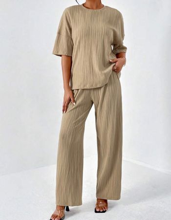 Women's Tan and Gold Jumpsuit
