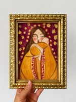 Original Aquarell 'Nukumori' – Kimono Mom No. 7
