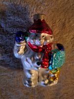 Weihnachtsbaumschmuck süsser Schneemann, Glas,handbemalt