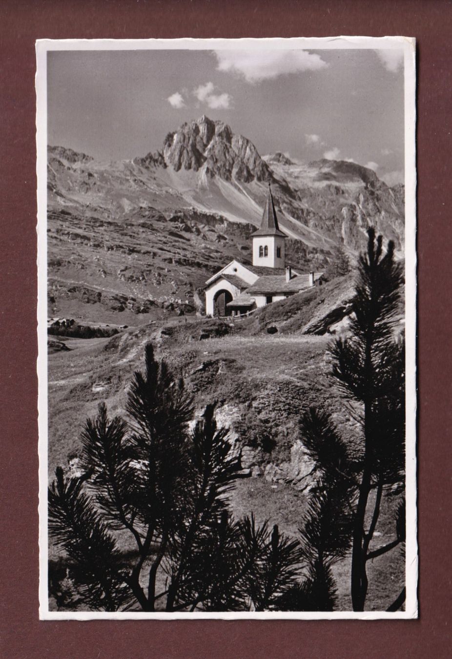Cartoline postali: MALOJA - Kirche - Piz Lagrev – Usato da Pully venduto da nicecards-shop