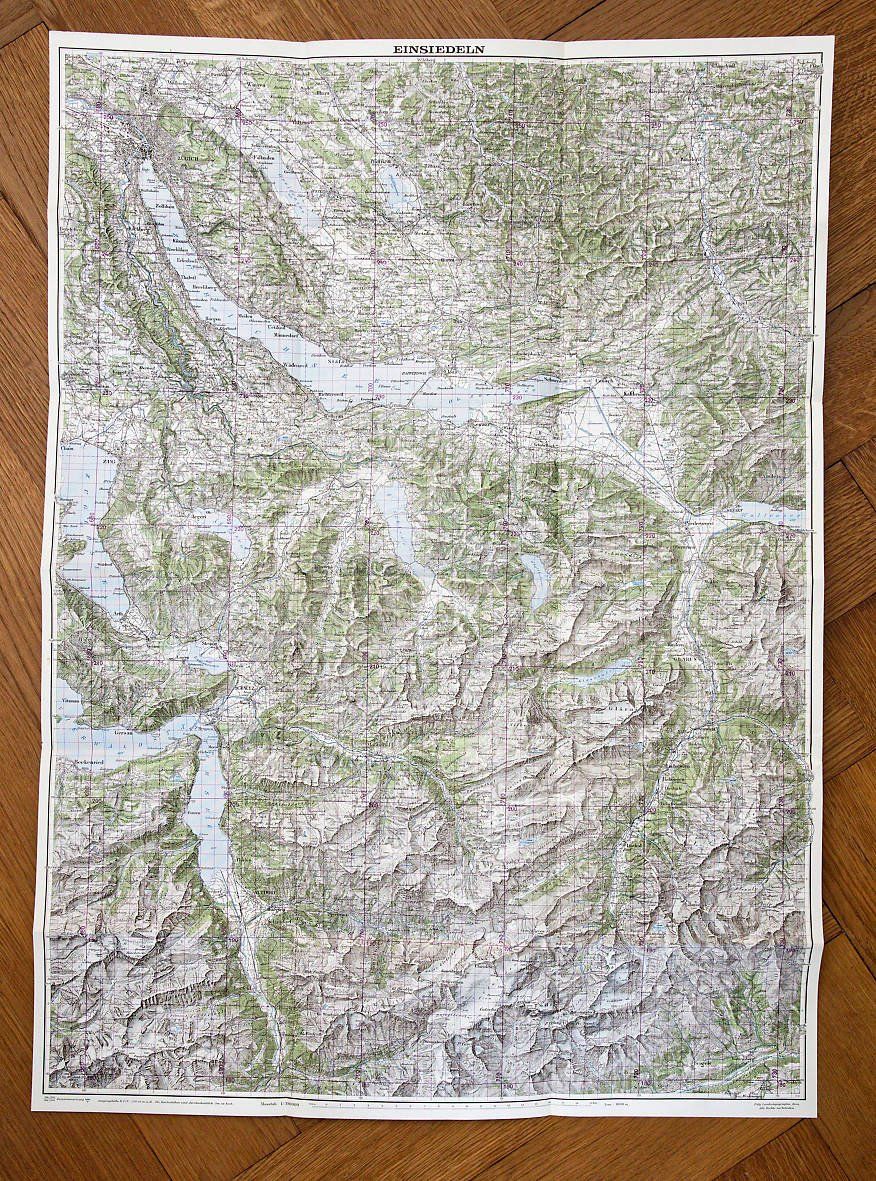 Landkarten & Atlanten: Topographische Karte, Einsiedeln 1948 – Gebraucht aus Bern von Maccalvin 3