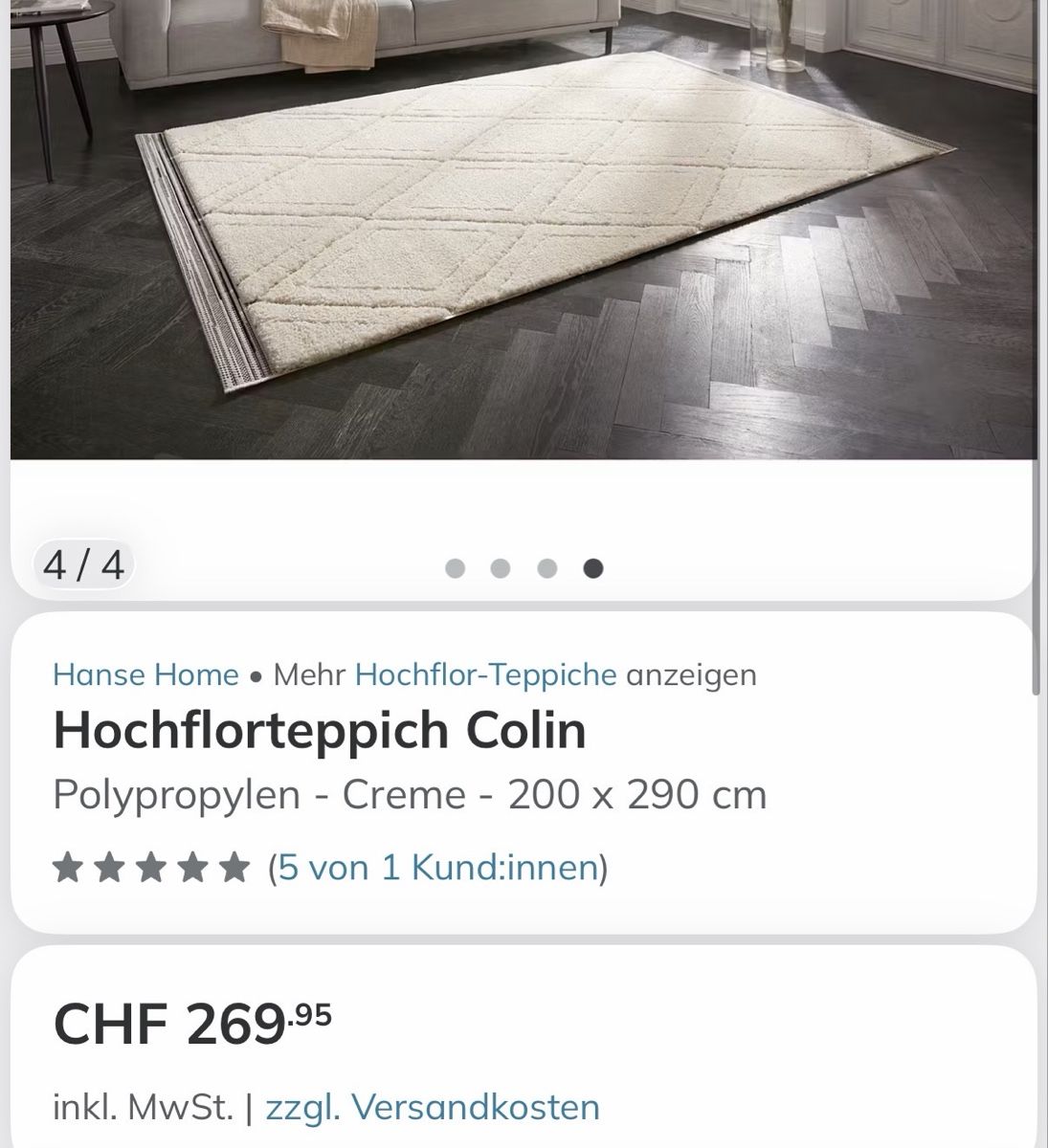Tappeti: Wohnzimmer Teppich hell mit Rautenmuster gebraucht – Usato da Siebnen venduto da Aurora.A