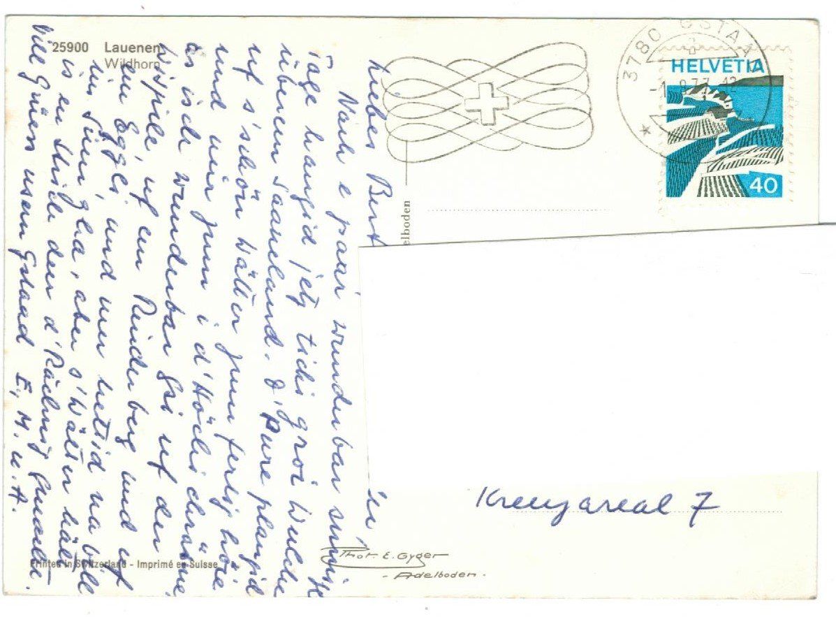 Cartoline postali: AK Lauenen BE 1977 – Usato da Zürich venduto da tol_b7c7 1