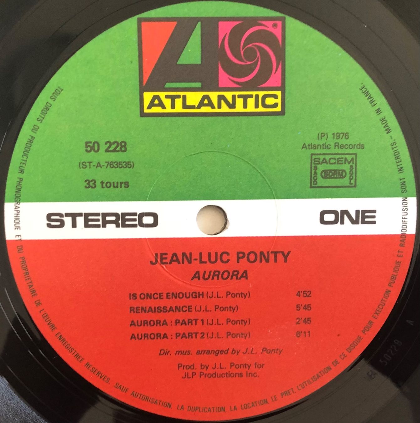 Dischi in vinile: JEAN-LUC PONTY - AURORA – Usato da Poliez-Pittet venduto da Newtown-Records 2