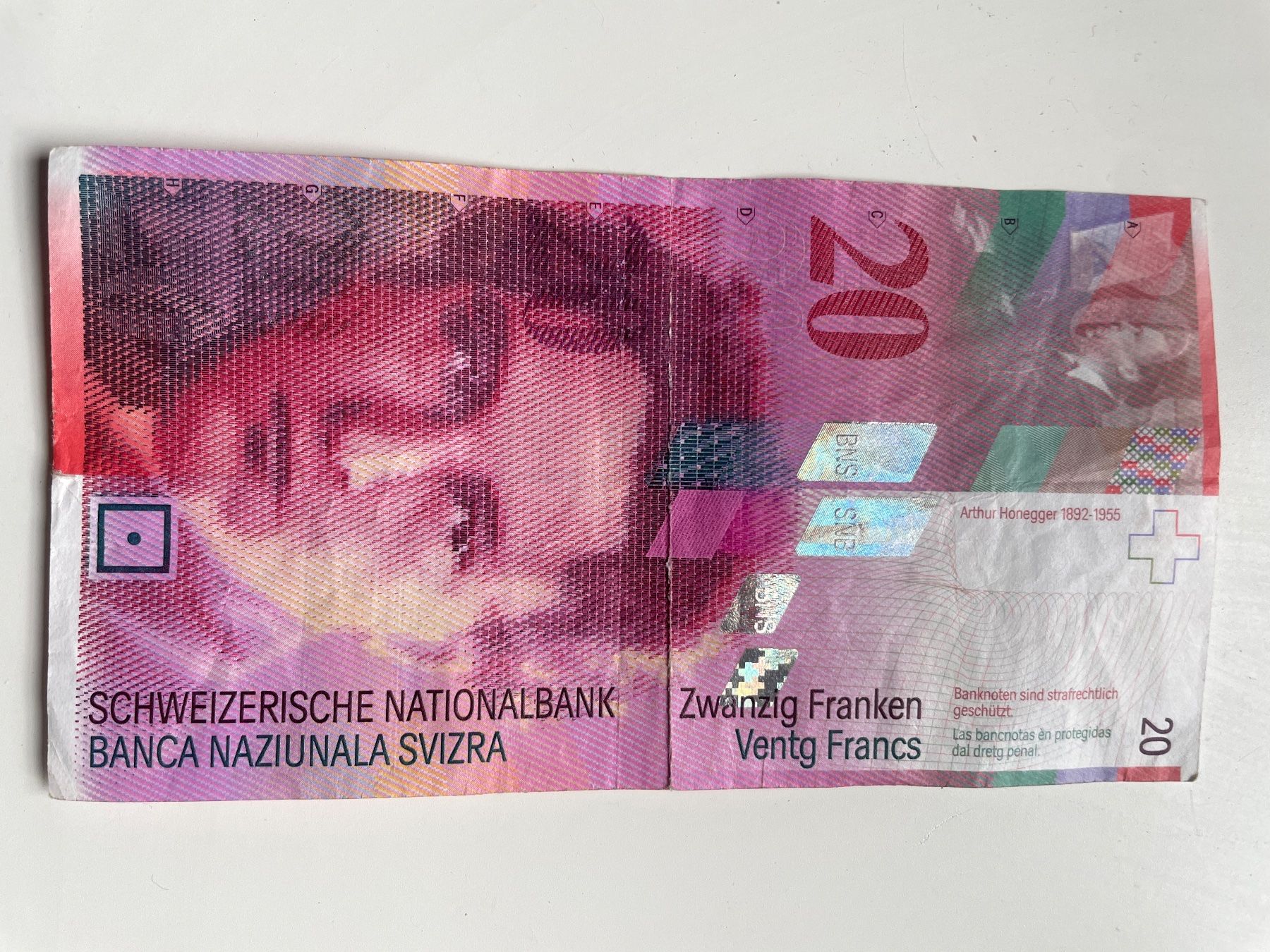 Banconote: 20 Franken Note aus der Serie 8 - Arthur Honegger – Usato da Winkel venduto da cma_df88 2
