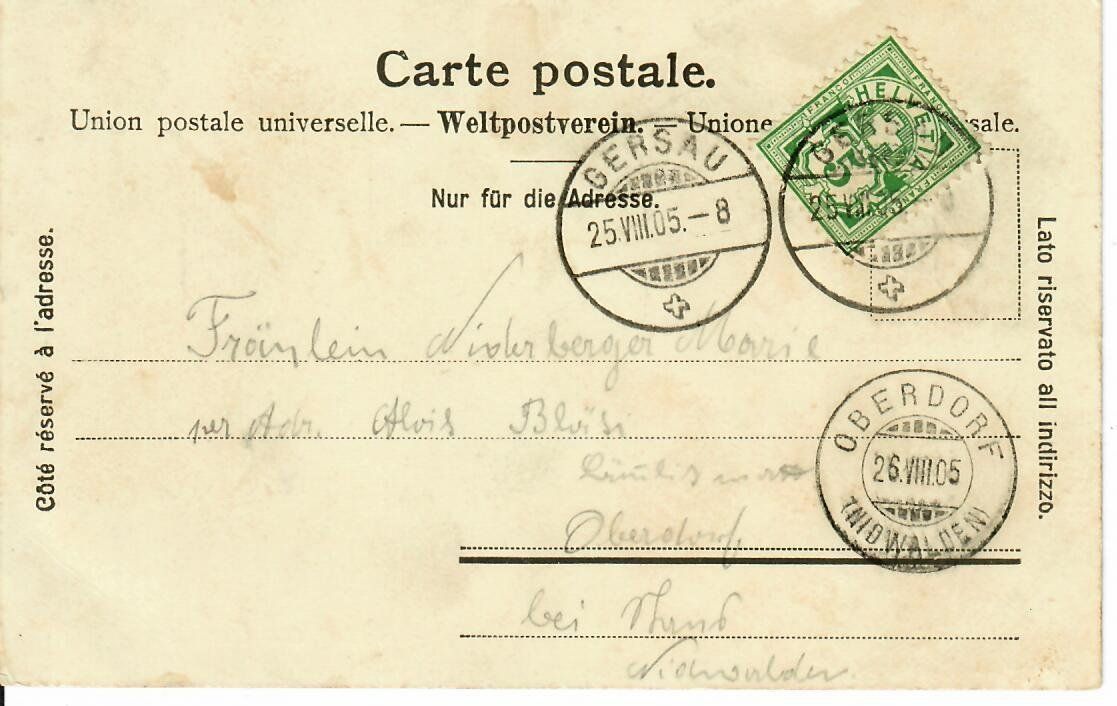 : Gruss aus Gersau 1905 – Gebraucht aus Hochdorf von Ziegel-16 1