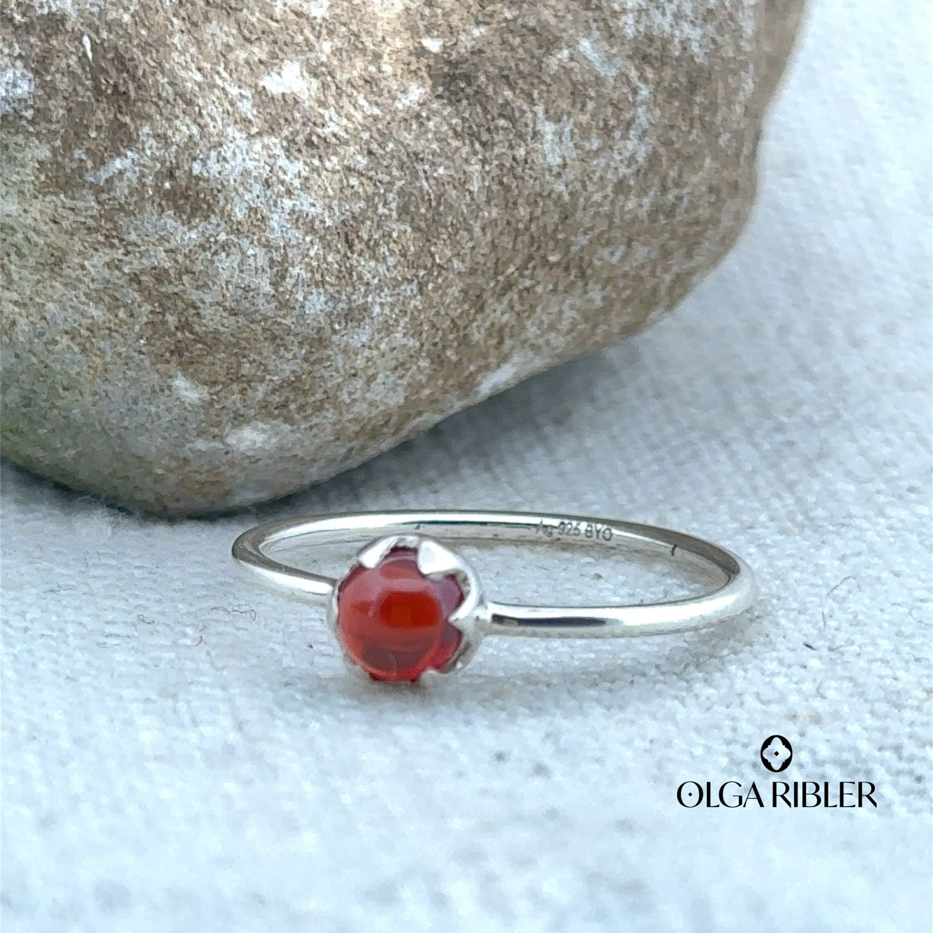 Olga Ribler Ringe: Feiner Silber Ring 925 mit Granate Grösse 58 – Neu (gemäss Beschreibung) aus Luzern von Schmuckoutlet 3