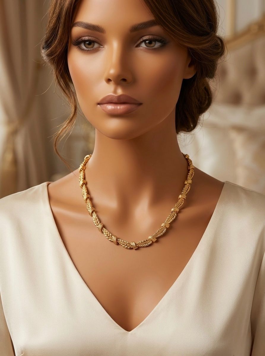Catenine: Collier style vintage épi de blé – Nuovo e nell'imballaggio originale da St-Maurice venduto da Sandrinette123 4