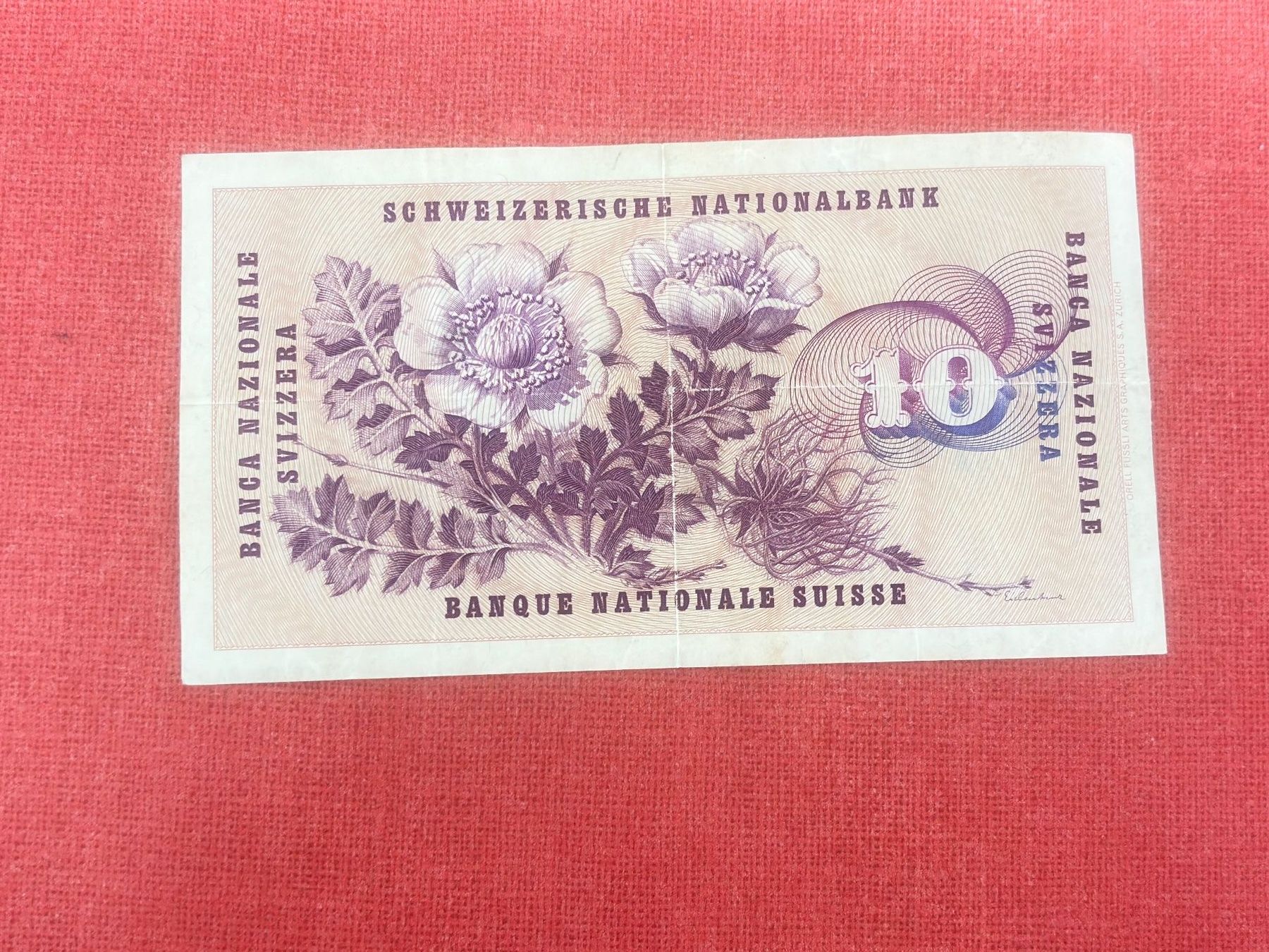 Banconote: 10 Franken Banknote 1960 wenig gebraucht. – Usato da Ormalingen venduto da digital09 1