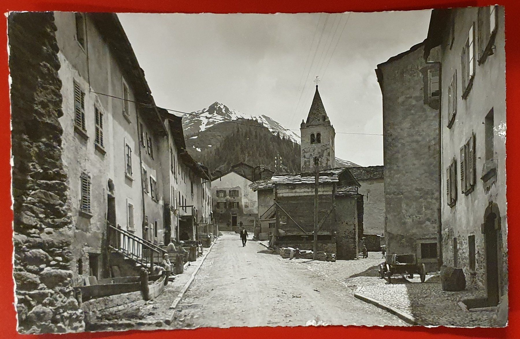 Cartoline postali: Bourg St. Pierre 1948 - belebt – Usato da Kreuzlingen venduto da Rschweiz1