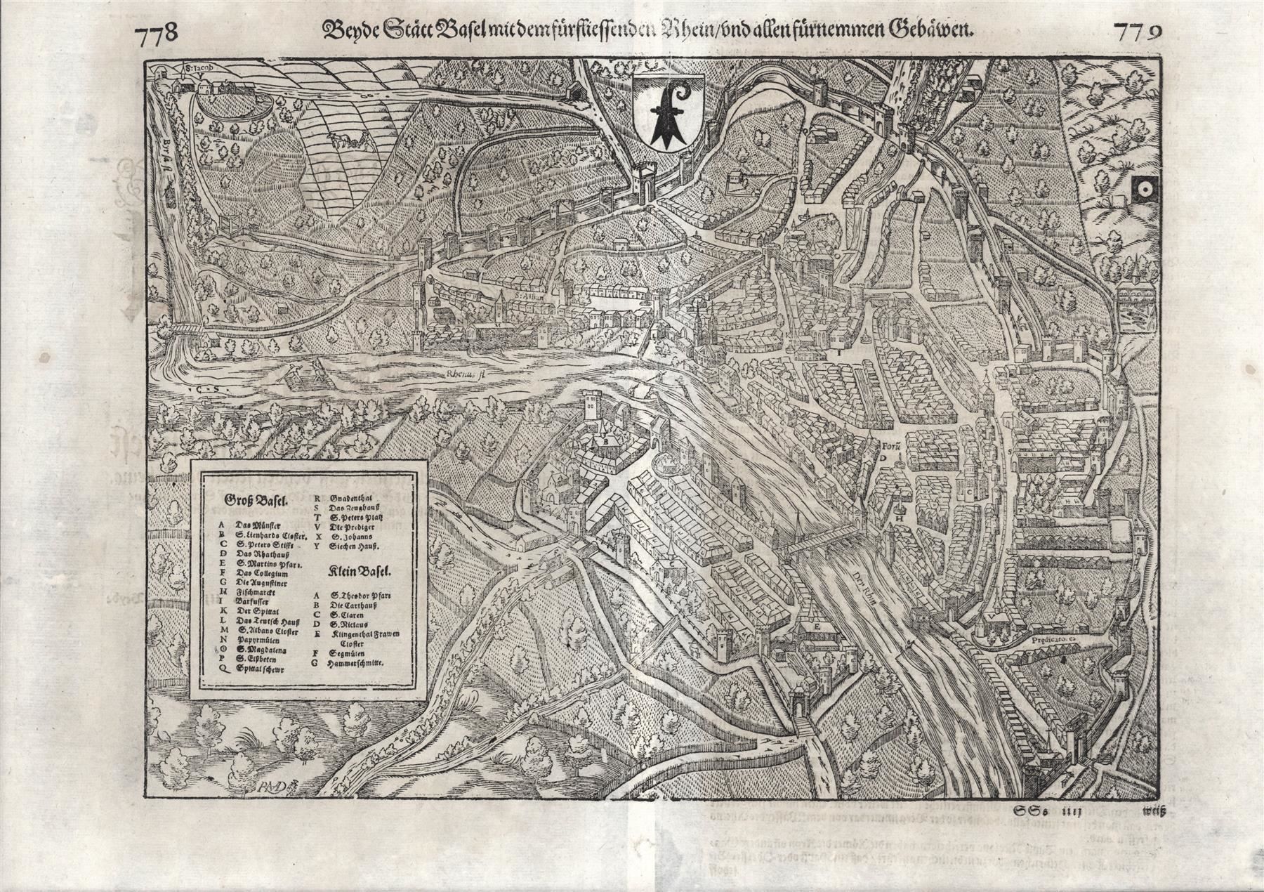 Incisioni: Basel  Originalholzschnitt um 1550 – Usato da Rafz venduto da Helvet32