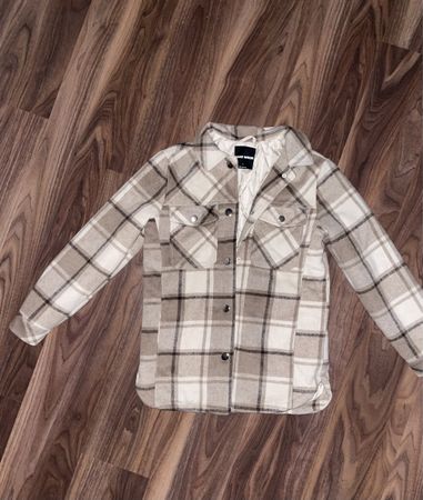 Tally Weijl Winterjacke beige Gr. S kariert gefüttert