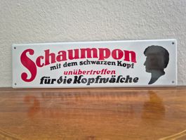 Emailschild Schwarzkopf Schampoo Coiffeur Emaille Schild