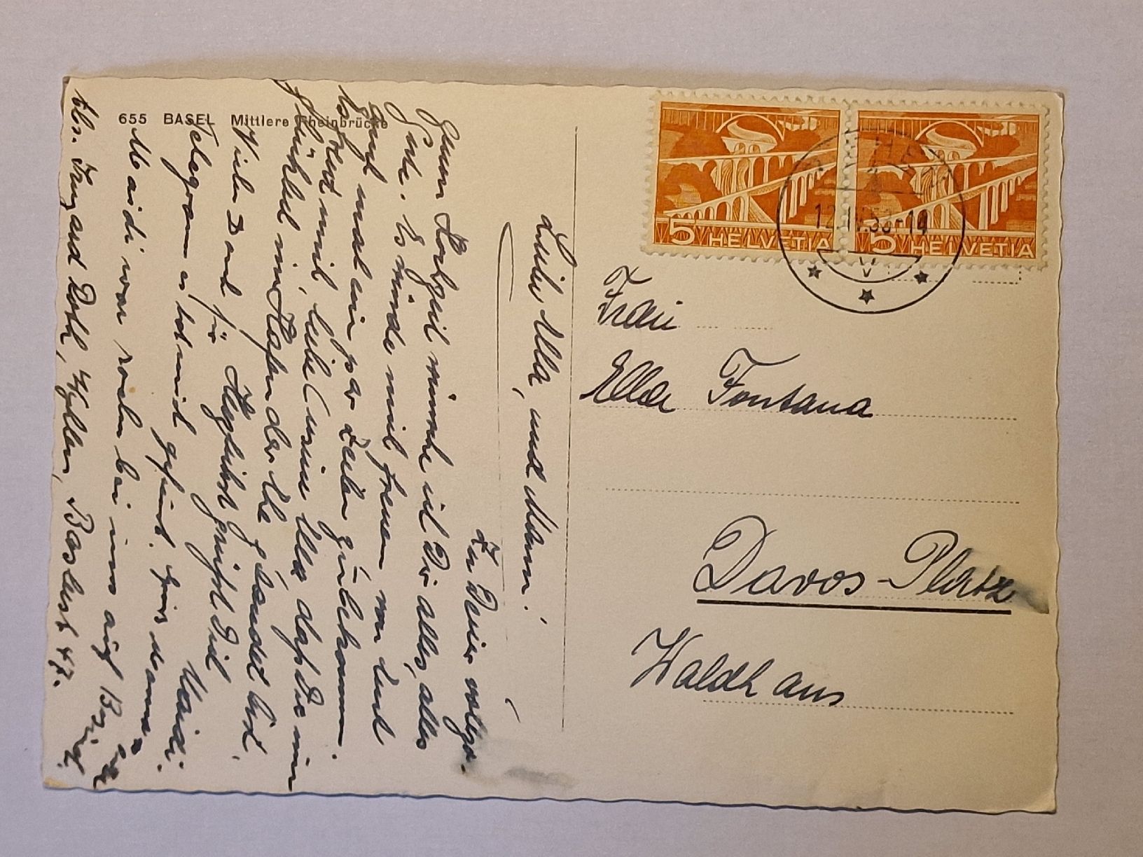 Cartoline postali: Basel  Mittlere Rheinbrücke – Usato da Rüegsauschachen venduto da Hbru 1