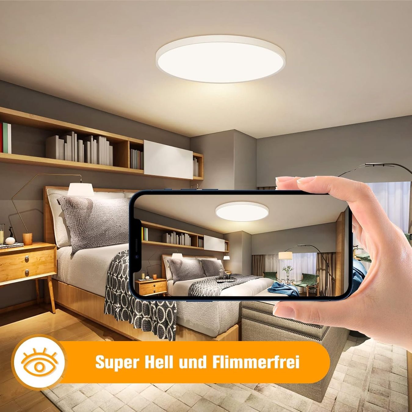 Lustres & lampes de plafonds: LED Deckenleuchte 24W Flach Rund IP44 Warmweiß 30cm Bad – Neuf avec emballage d'origine à Hallau par Sale50OFF 4