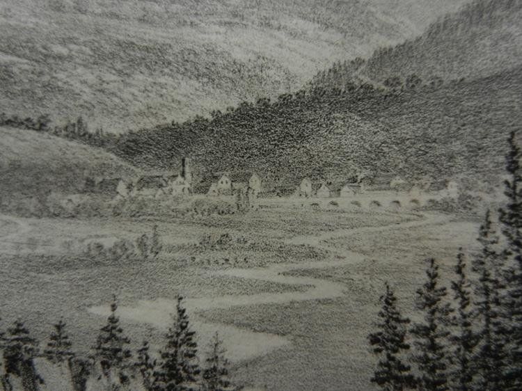 Incisioni: Blick auf Val Orbe Lithographie – Usato da Risch venduto da Antikfee 9