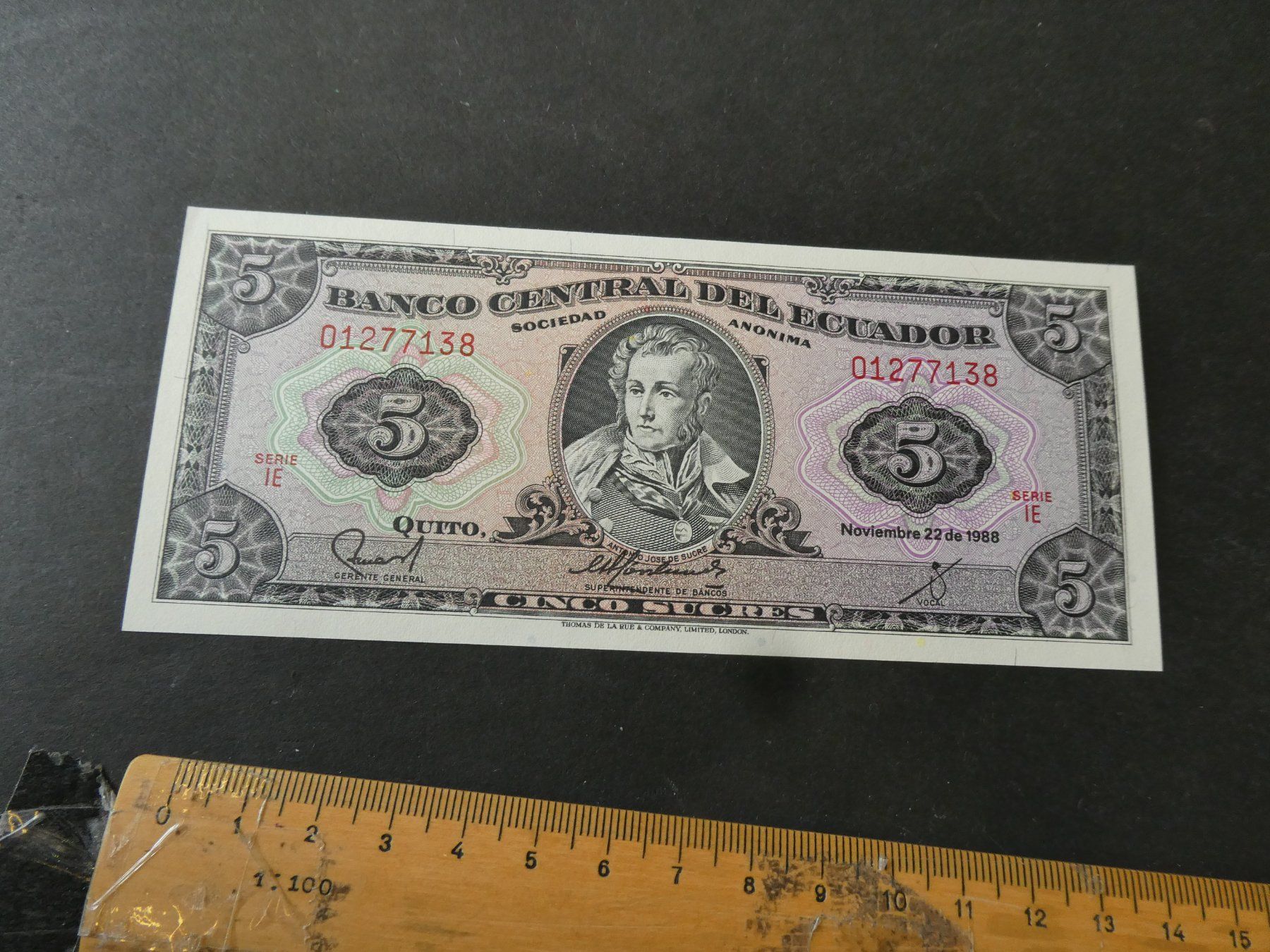 Banconote: Ecuador 1988, 5 Sucres – Usato da Hinterforst venduto da Rohusri