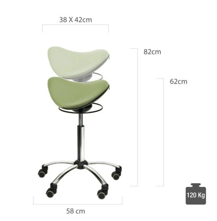 Sgabelli: Comfort-Sattelhocker HELLGRÜN mit Swing-Mechanismus – Nuovo e nell'imballaggio originale da Schaffhausen venduto da Praxis-Nova 4