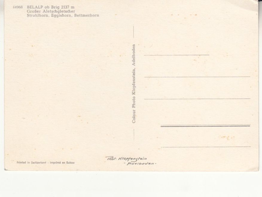Cartes postales: Belalp ca. 1960 – D'occasion à Bürglen TG par StampGraf 1