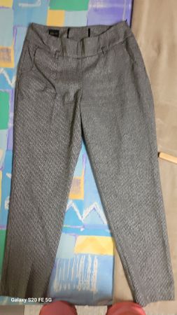 Pantalon Madeleine motif pied-de-poule gris taille 42