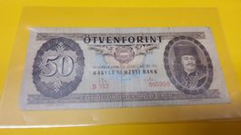 Historische 50 Ötvenforint Banknote Ungarn 1969