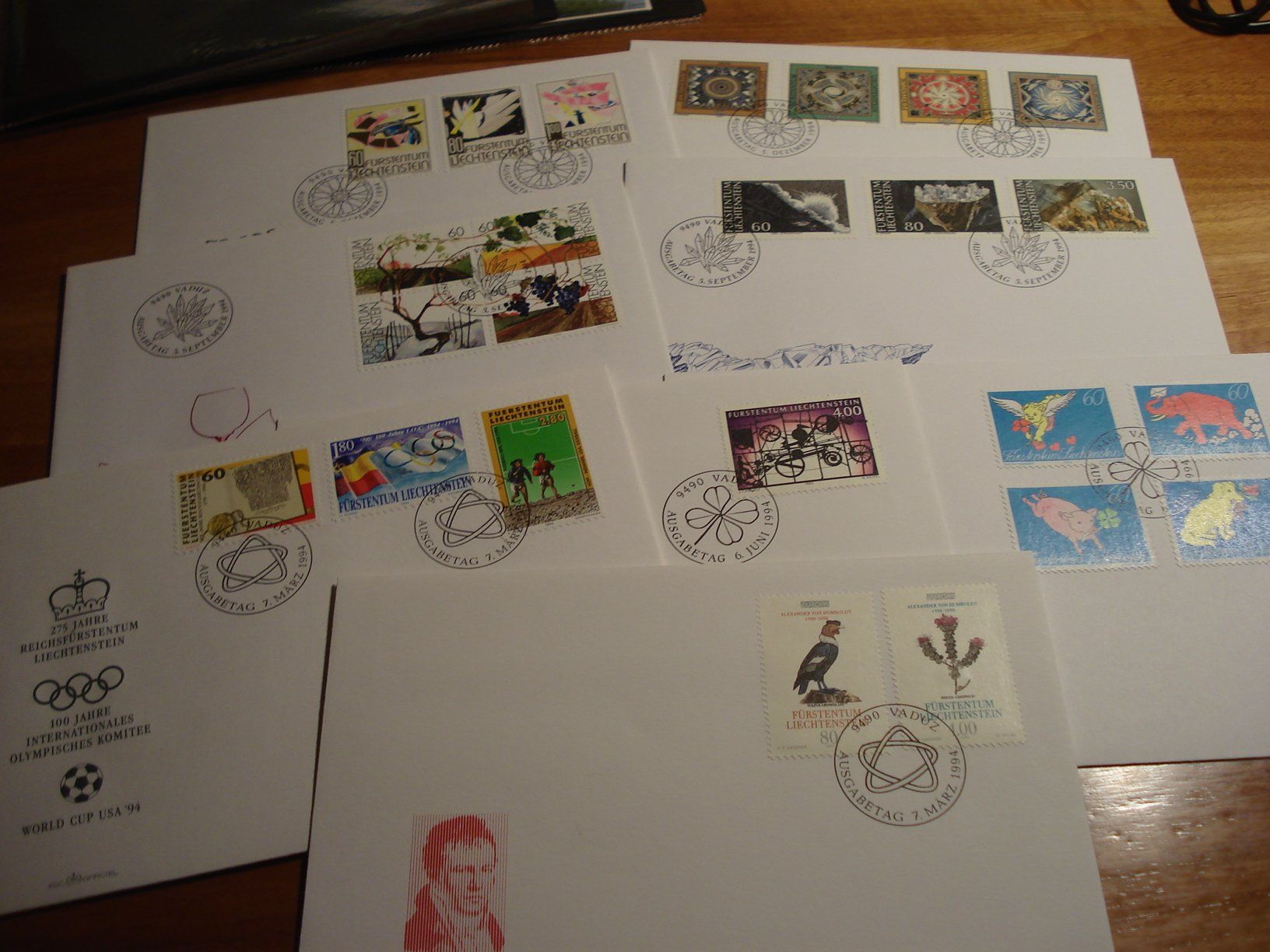 Tous les timbres: Liechtenstein Set FDC 1994, 8 Belege – D'occasion à Niederwil AG par morostahu 1
