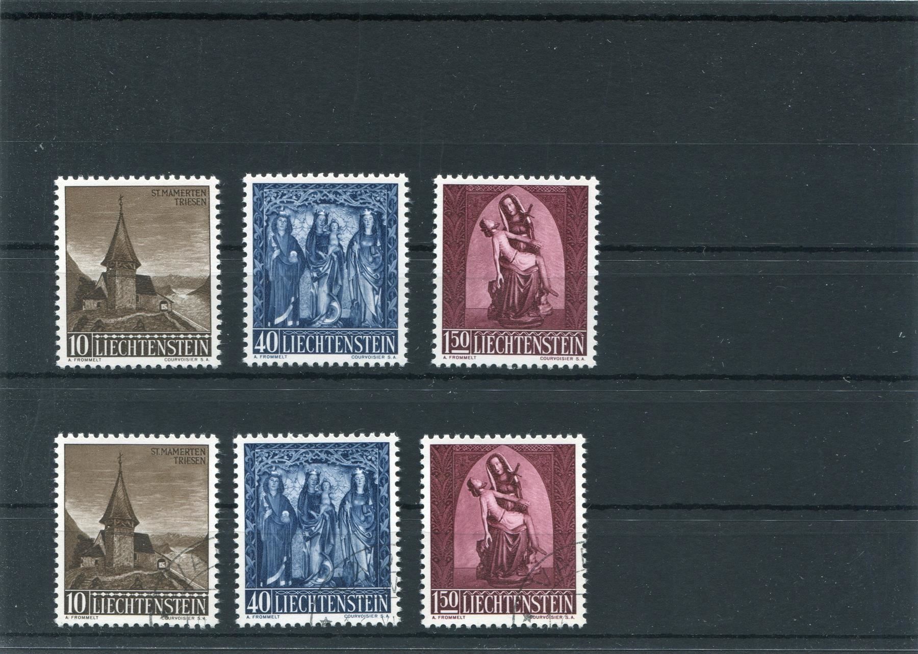 Tutti i francobolli: FL 1957 Nr. 306 - 308 postfr. u. gest. – Usato da Winterthur venduto da Kyoung