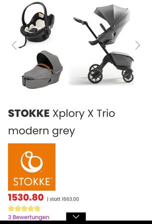 STOKKE Xplory X Trio modern grey & PramPack