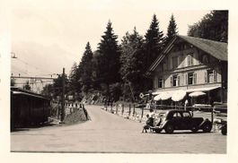 Brünig (BE) Bahnhof und Restaurant Oldtimer Bahn Foto 10 x 7