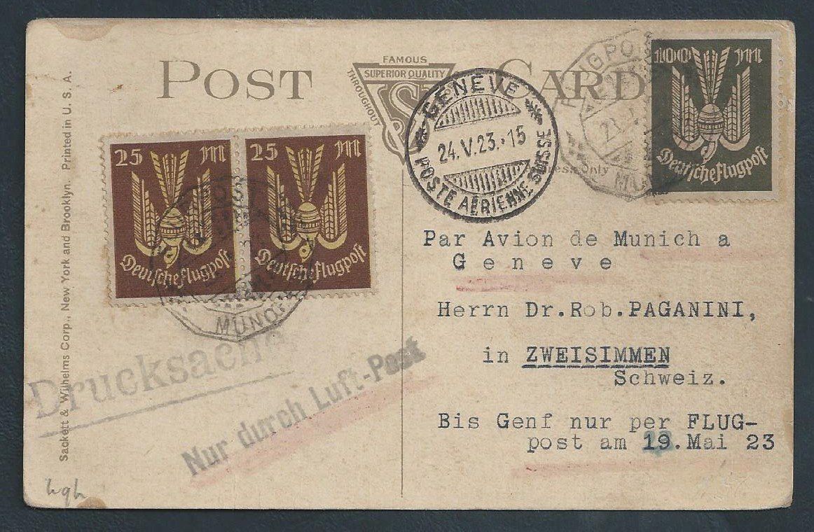 Tous les timbres: Flugpost 1923 München Genf Luftpost – D'occasion à Au ZH par xelagreb01