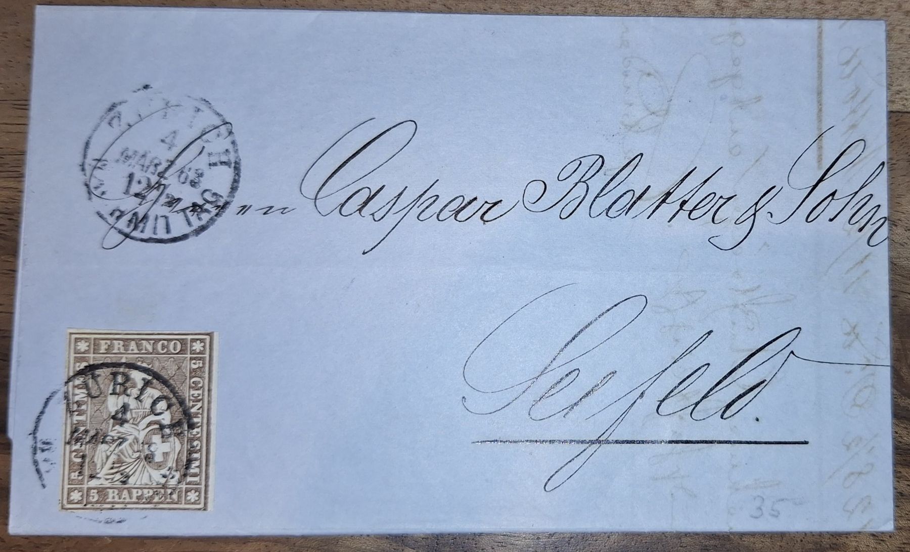 Tutti i francobolli: Strubelbrief 22G Zürich - Seefeld – Usato da Balgach venduto da SIMEON27