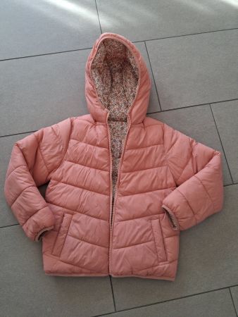 Daunen Wendejacke Mädchen rosa geblümt Gr. 140