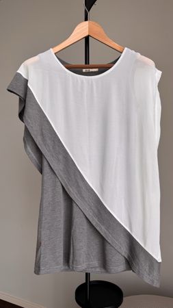 Damen Sommer Kleid „BIG STAR“ Grau/Weiss Gr. S