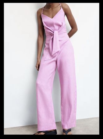 Mango 100% linen jumpsuit