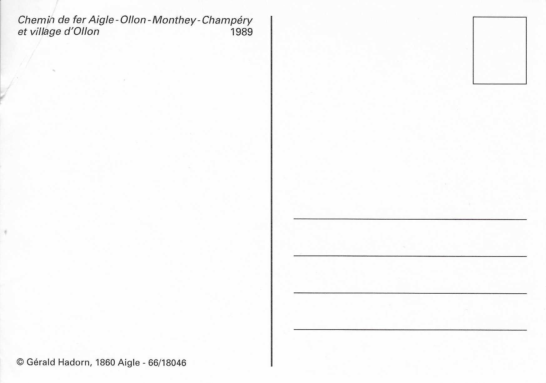 Cartoline postali: Chemin de fer Aigle-Ollon-Monthey-Champéry – Nuovo (secondo la descrizione) da Rothrist venduto da Stranglehold 1