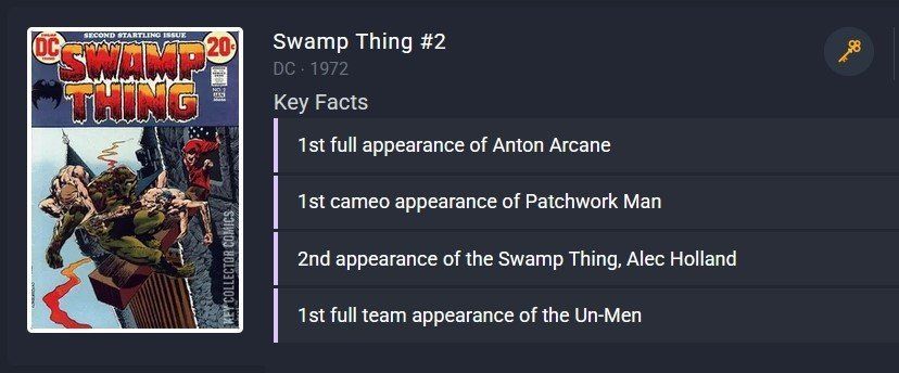 Fumetti: SWAMP THING #2 🔑 KEY 1ST PATCHWORK MAN & ANTON ARCANE 1973 – Usato da Lugano venduto da YouWantUS 1