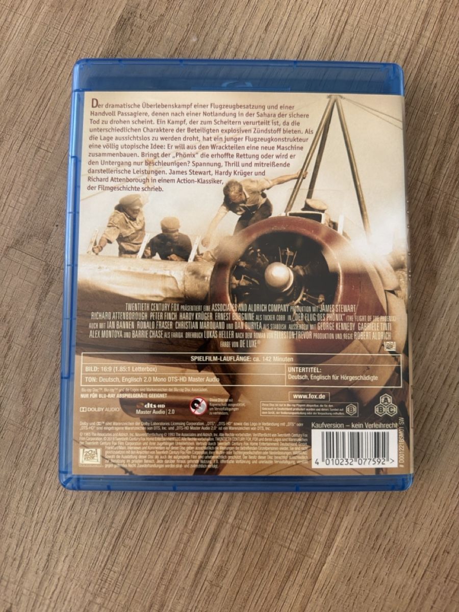 Tous les DVDs: Der Flug des Phoenix (1965) BluRay – D'occasion à Hagendorn par masterchieff 1