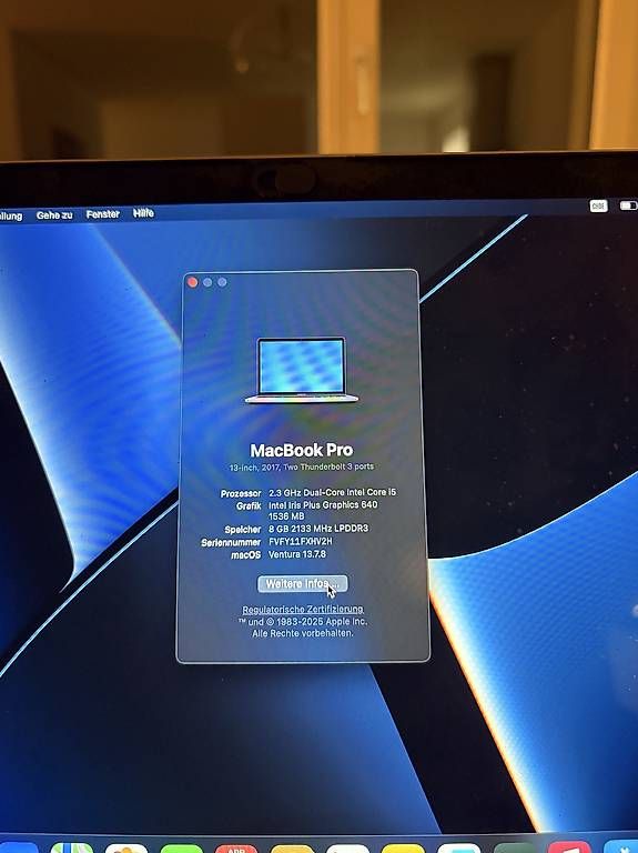 Apple Notebook: MacBook Pro 2017 13Zoll – Usato da Zürich venduto da Monbrok54 3
